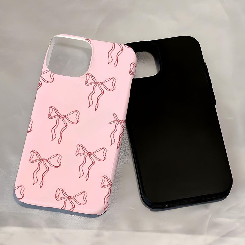 Pink Bow Double Layer Phone Case