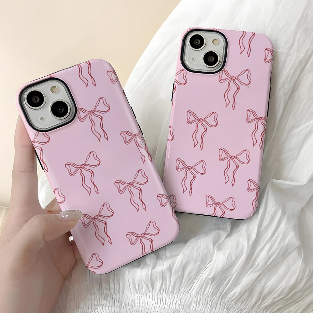 Pink Bow Double Layer Phone Case
