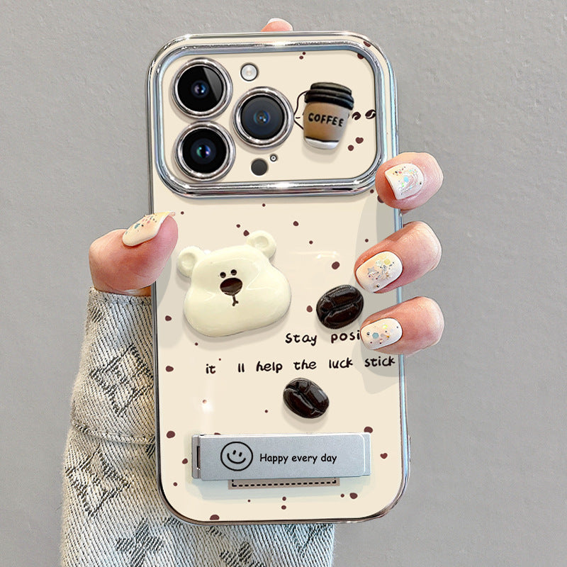 Coffee Bear Phone Case with Bracket