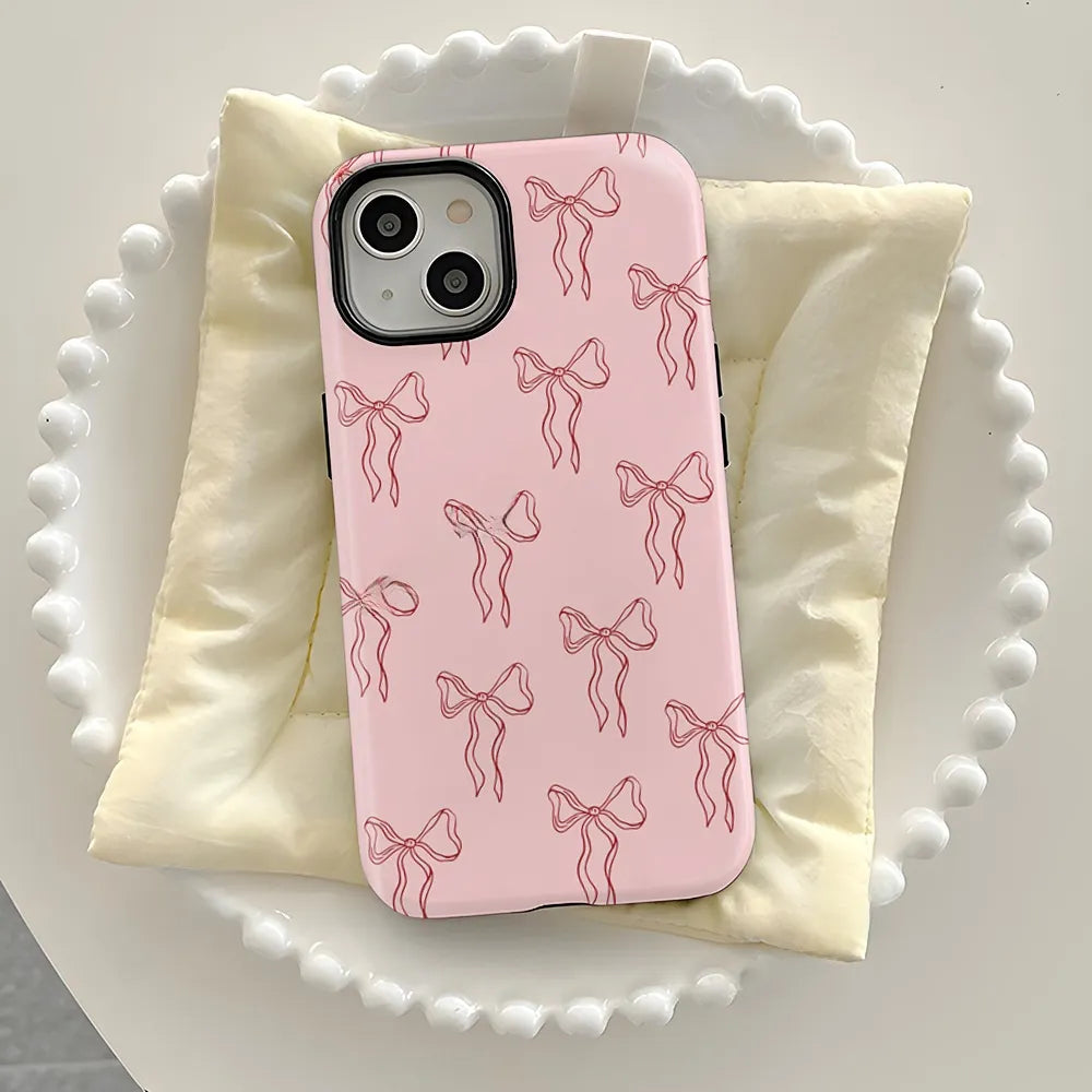 Pink Bow Double Layer Phone Case