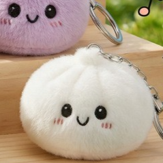 Cute Xiaolongbao Plush Stress Relief Squishy Keychain