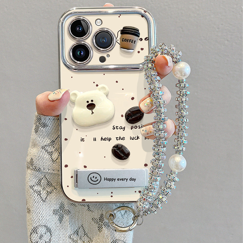 Coffee Bear Phone Case with Bracket