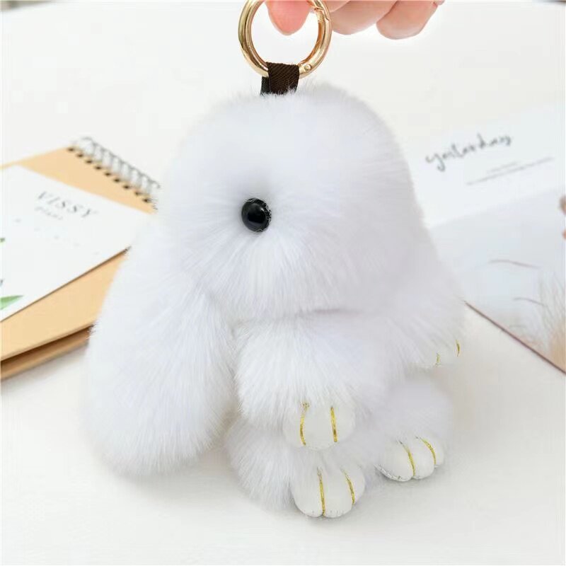 Plush Bunny Keychain Charm