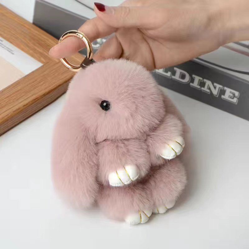 Plush Bunny Keychain Charm