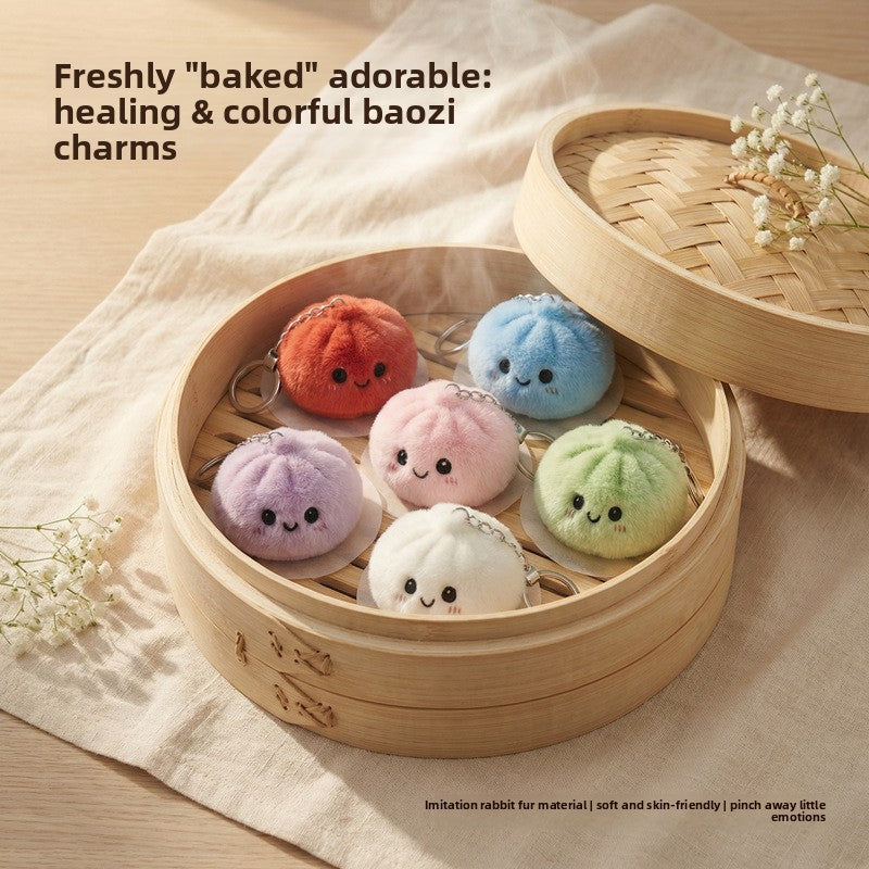 Cute Xiaolongbao Plush Stress Relief Squishy Keychain