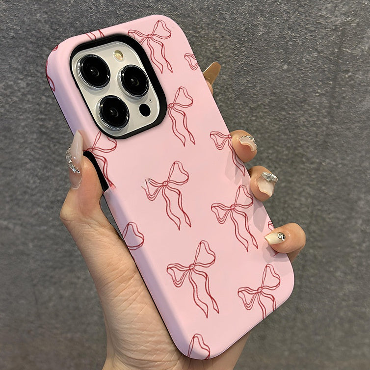 Pink Bow Double Layer Phone Case