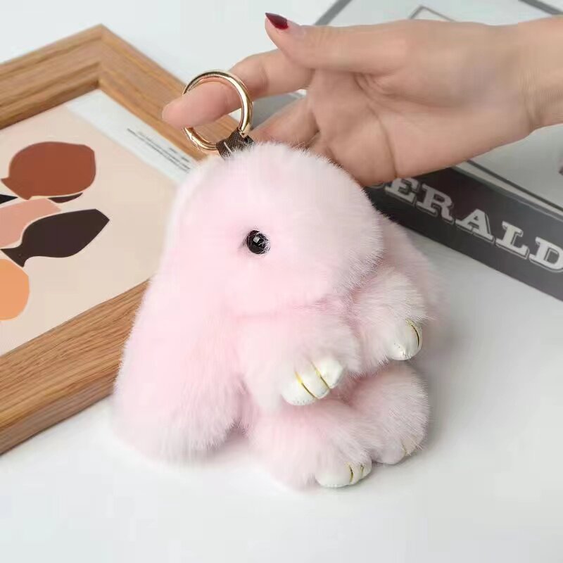 Plush Bunny Keychain Charm