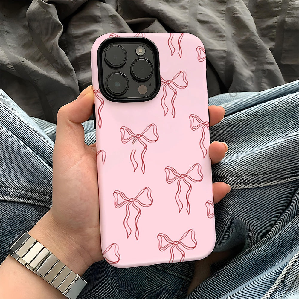 Pink Bow Double Layer Phone Case
