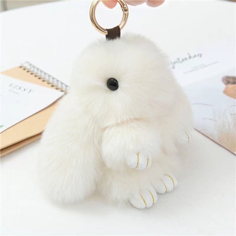 Plush Bunny Keychain Charm