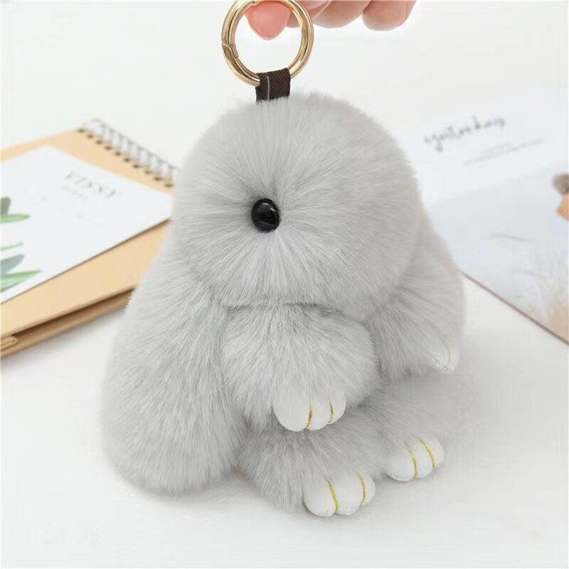 Plush Bunny Keychain Charm